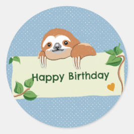 Adesivo Feliz aniversário da preguiça