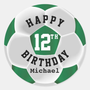 Adesivo Feliz aniversário de 00 anos - Bola Verde Escura