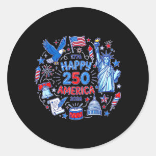 Adesivo Feliz Aniversário de 250 anos da América 1776-2026