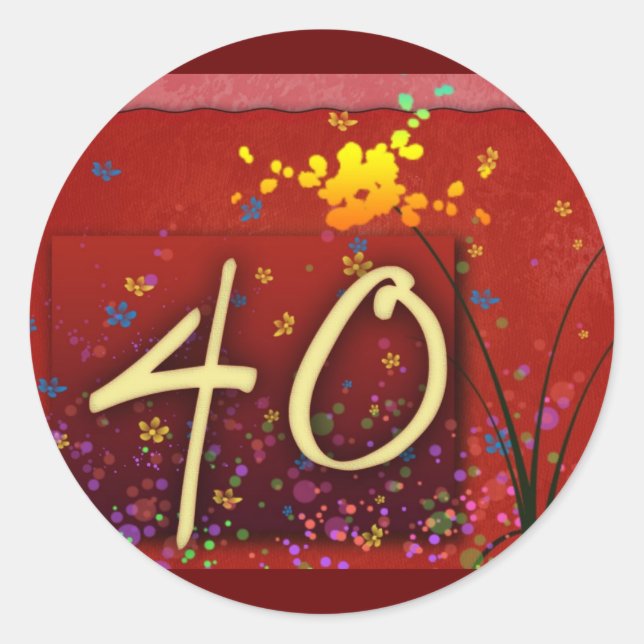 Adesivo Feliz aniversário de 40 anos! (Frente)