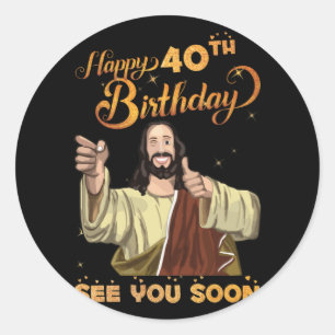 Adesivo Feliz aniversário de 40 anos de Jesus de 40 anos V