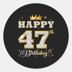 Adesivo Feliz Aniversário de 47 anos 47 Anos de Idade Mulh