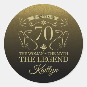 Adesivo Feliz Aniversário de 70 Feliz e Cachorro