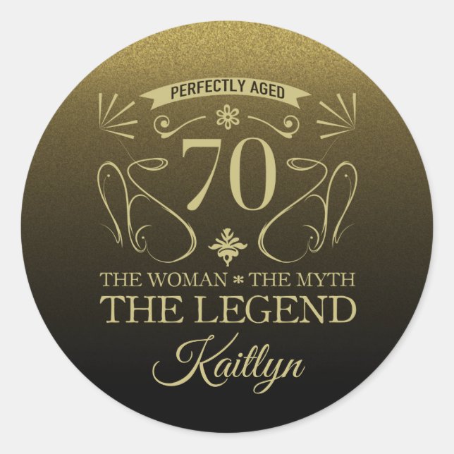 Adesivo Feliz Aniversário de 70 Feliz e Cachorro (Frente)