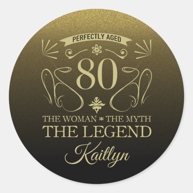 Adesivo Feliz Aniversário de 80 Feliz e Cachorro (Frente)