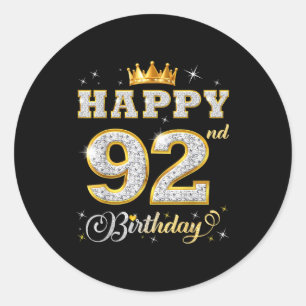 Adesivo Feliz Aniversário de 92 anos 92 Anos de Idade Mulh