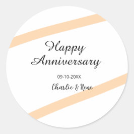 Adesivo Feliz aniversário de casamento linhas laranja past