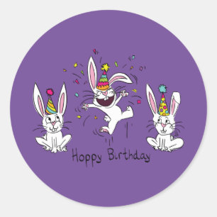 Adesivo Feliz Aniversário de Feliz Aniversário Coelhos Coe