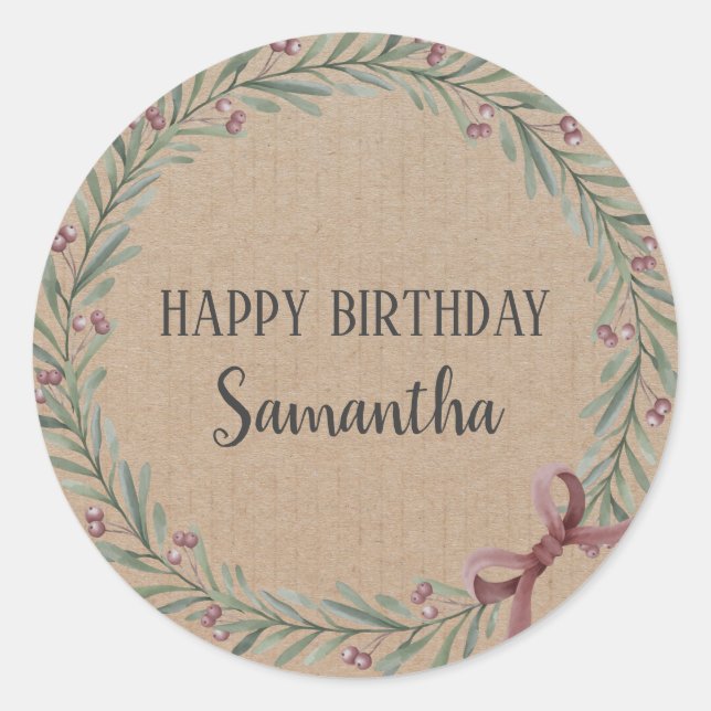 Adesivo Feliz Aniversário de Natal Classe de Artesanato Fl (Frente)