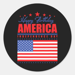Adesivo Feliz aniversário Dia da Independência da América 