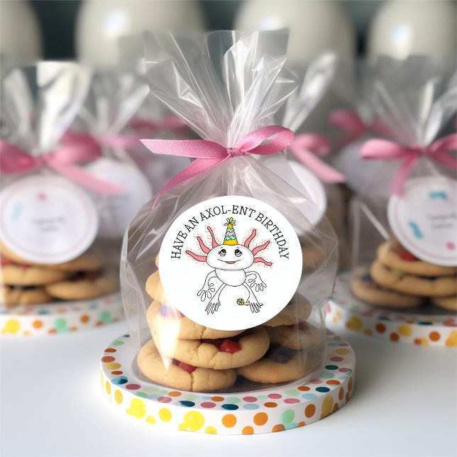 Adesivo Feliz Aniversário do Axolotl Rosa (Criador carregado)