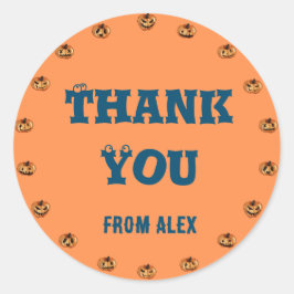 Adesivo Feliz Aniversário do Dia das Bruxas Feliz, Obrigad