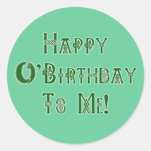 Adesivo Feliz aniversário do Dia de São Patrício para mim