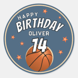 Adesivo Feliz Aniversário do Esporte de Bola de Basquete