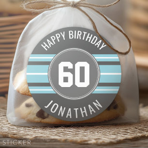 Adesivo Feliz Aniversário do Esporte Jersey Stripes Nome 