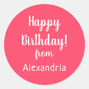Adesivo Feliz Aniversário do Nome Pink Aniversário