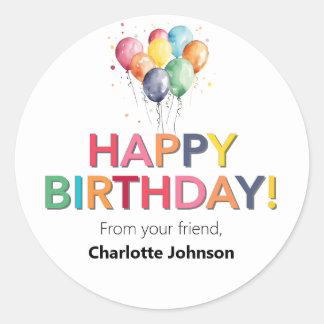 Adesivo Feliz Aniversário Do Seu Amigo Stickers Favor