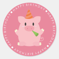 Feliz Aniversário do Suíno Rosa Fresco