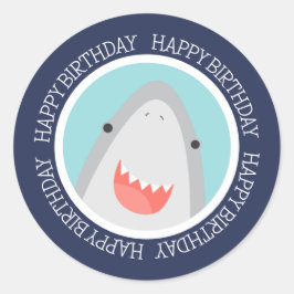 Adesivo Feliz Aniversário do Tubarão-Cinto