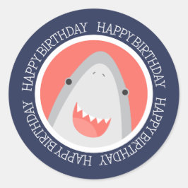 Adesivo Feliz Aniversário do Tubarão-Cinto