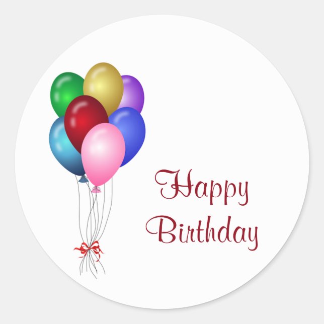 Adesivo Feliz Aniversário dos Balões (Frente)
