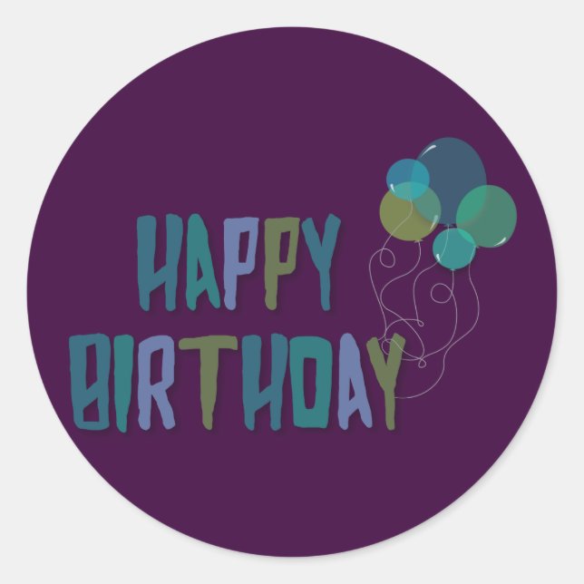 Adesivo Feliz aniversário dos balões (Frente)