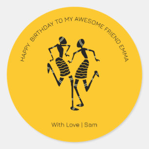 Adesivo Feliz Aniversário dos Dançarinos da Silhouette Cut