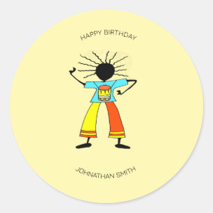 Adesivo Feliz Aniversário, Drummer Mestre de Arte Africana