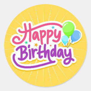 Adesivo Feliz aniversario e balões