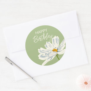 Adesivo Feliz Aniversário Enquanto Verão Flor Artístico