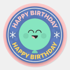 Adesivo Feliz Aniversário Envelope Selo