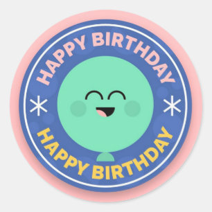 Adesivo Feliz Aniversário Envelope Selo 