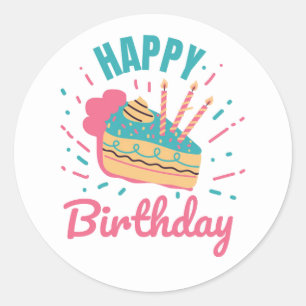 Adesivo Feliz Aniversário Envelope Selo