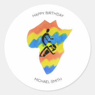 Adesivo Feliz Aniversário, Fantástico Drumming Africano