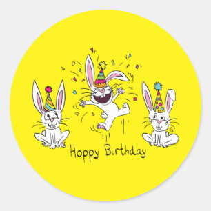 Adesivo Feliz aniversário feliz Coelhinhos Coelhinhos