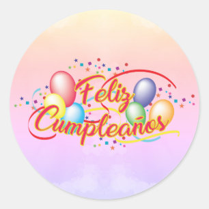 Adesivo Feliz Aniversário   Feliz Cumpleaños