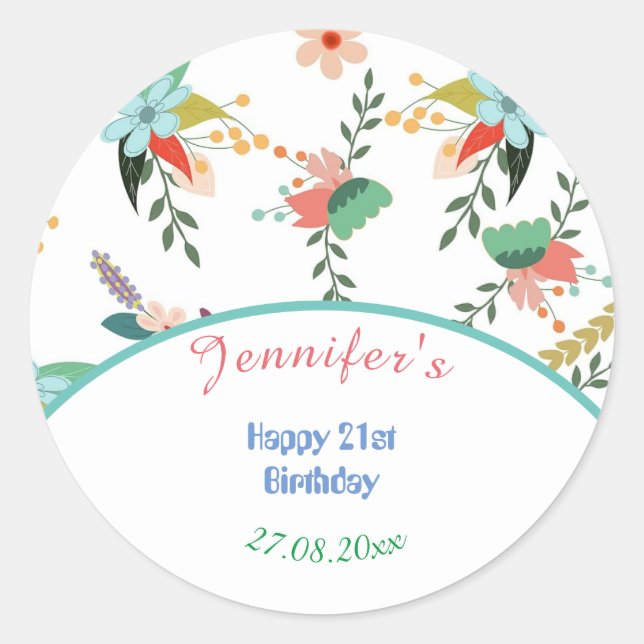 Adesivo Feliz Aniversário Feliz Feliz, Feliz Aniversário 2 (Frente)