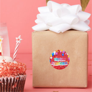 Adesivo Feliz aniversário, Festivo e Divertido,