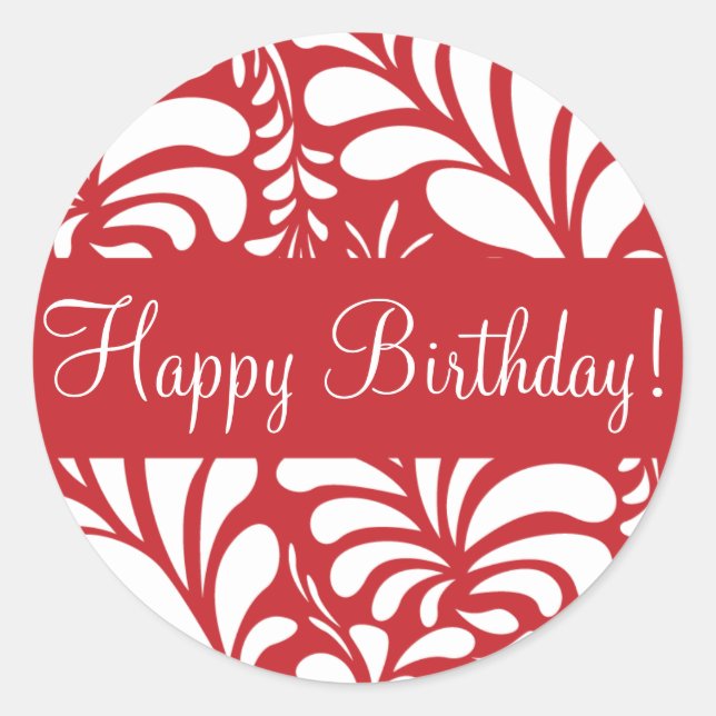 Adesivo Feliz Aniversário Flora Fern Envelope Sticker Seal (Frente)