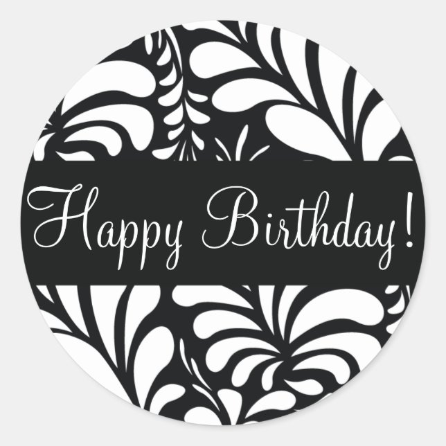 Adesivo Feliz Aniversário Flora Fern Envelope Sticker Seal (Frente)