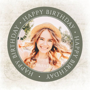 Adesivo Feliz Aniversário - Foto Personalizada Simples