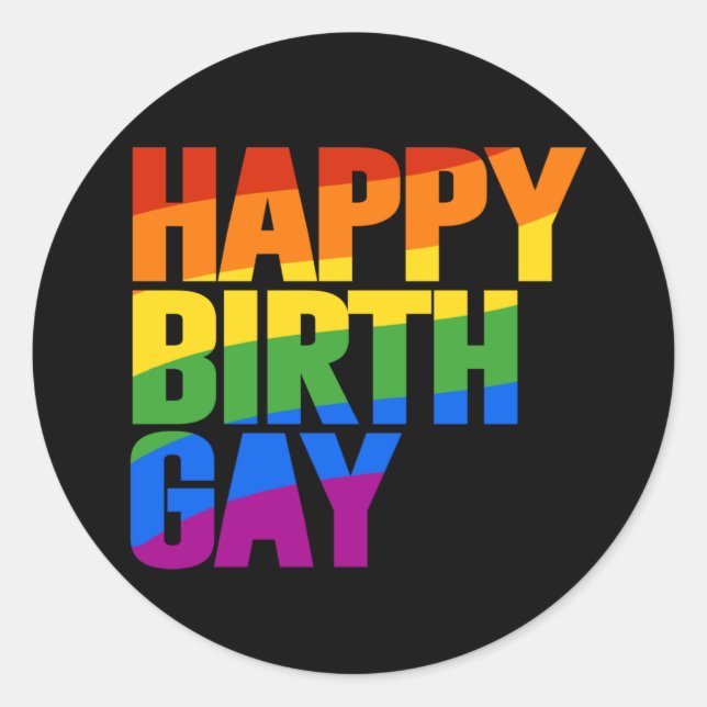 Adesivo Feliz Aniversário Gay (Frente)