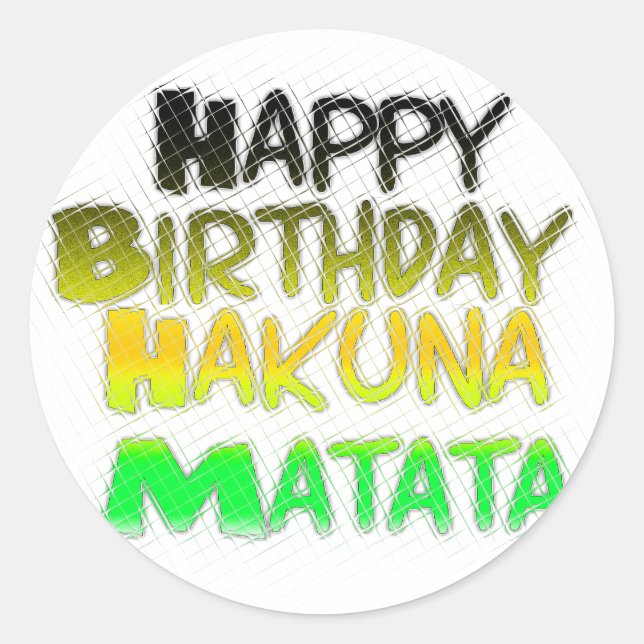 Adesivo Feliz Aniversário Gelado Hakuna Matata eco Inspira (Frente)