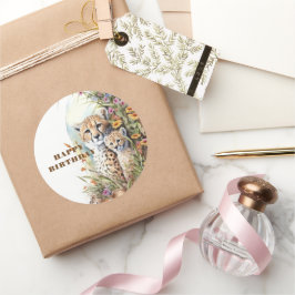 Adesivo Feliz aniversário Girafa