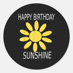 Adesivo Feliz aniversário girassol amarelo flor selvagem v