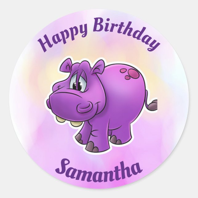 Adesivo Feliz aniversário Hippo Stickers (Frente)