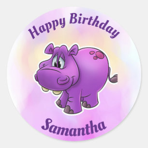 Adesivo Feliz aniversário Hippo Stickers