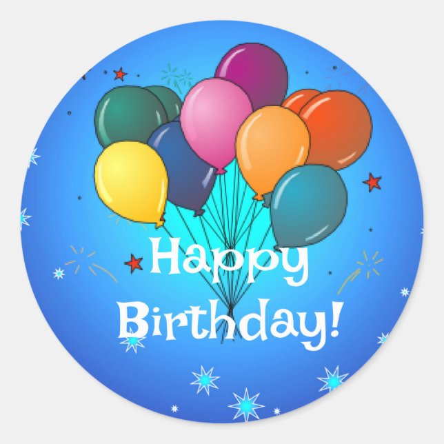 Adesivo Feliz aniversário...hora de comemorar! (Frente)