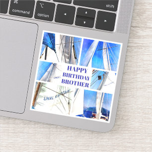 Adesivo Feliz Aniversário Irmão Artístico Brancos Branc