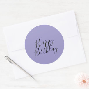 Adesivo Feliz Aniversário Lavanda Púrpura Cor Moderna